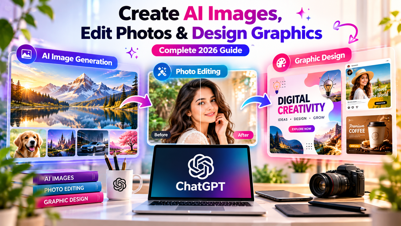 AI image generation, AI photo editing and graphic design tools for beginners